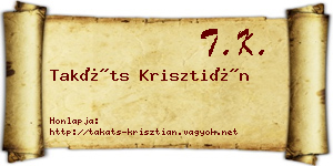 Takáts Krisztián névjegykártya
